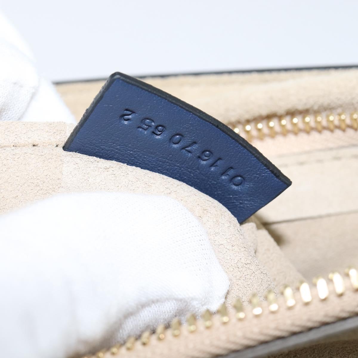 Chloe Fay Clutch Bag Leather Navy Auth 150049