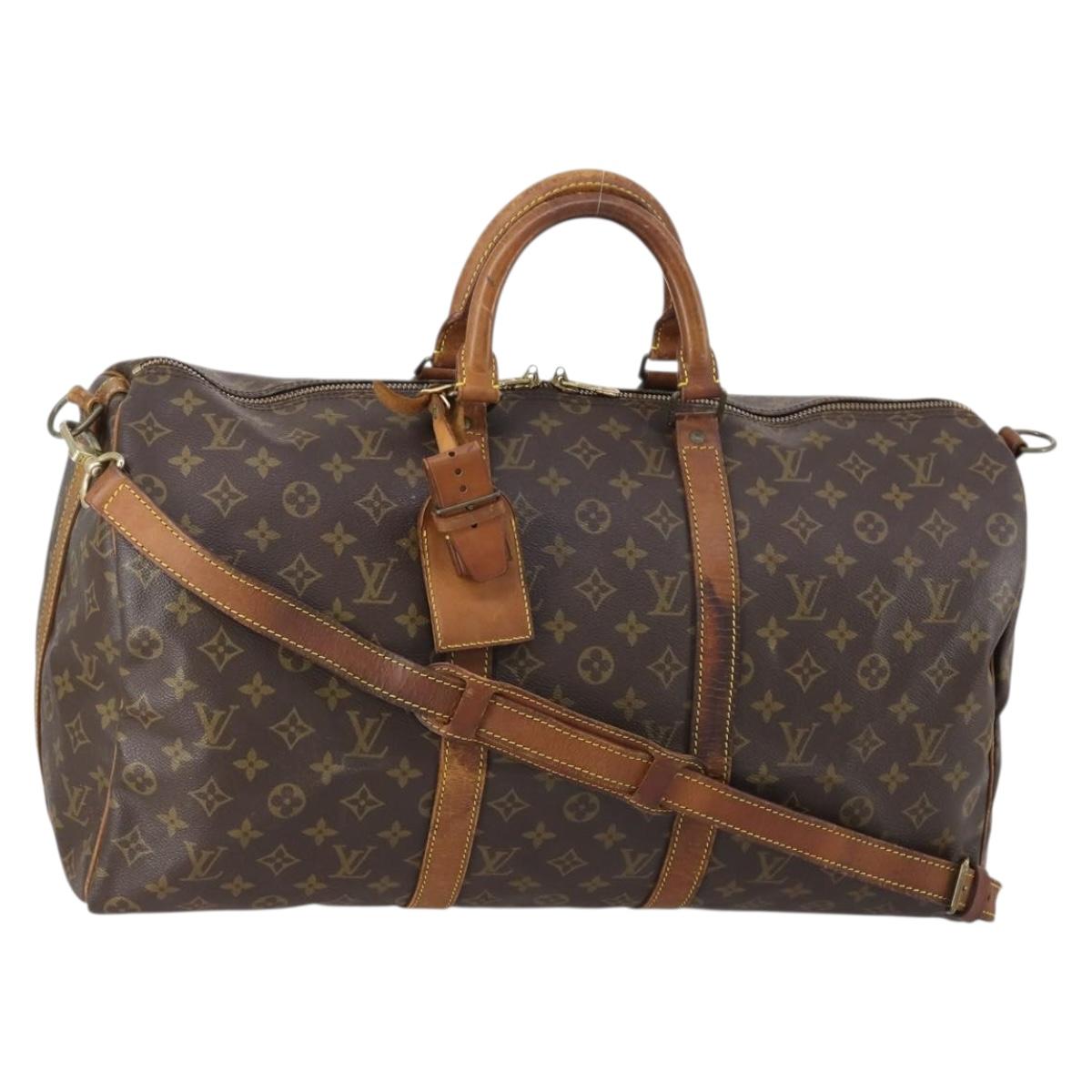 LOUIS VUITTON Monogram Keepall Bandouliere 50 Boston Bag M41416 LV Auth 150063