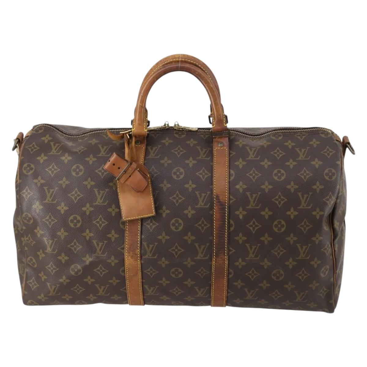 LOUIS VUITTON Monogram Keepall Bandouliere 50 Boston Bag M41416 LV Auth 150063