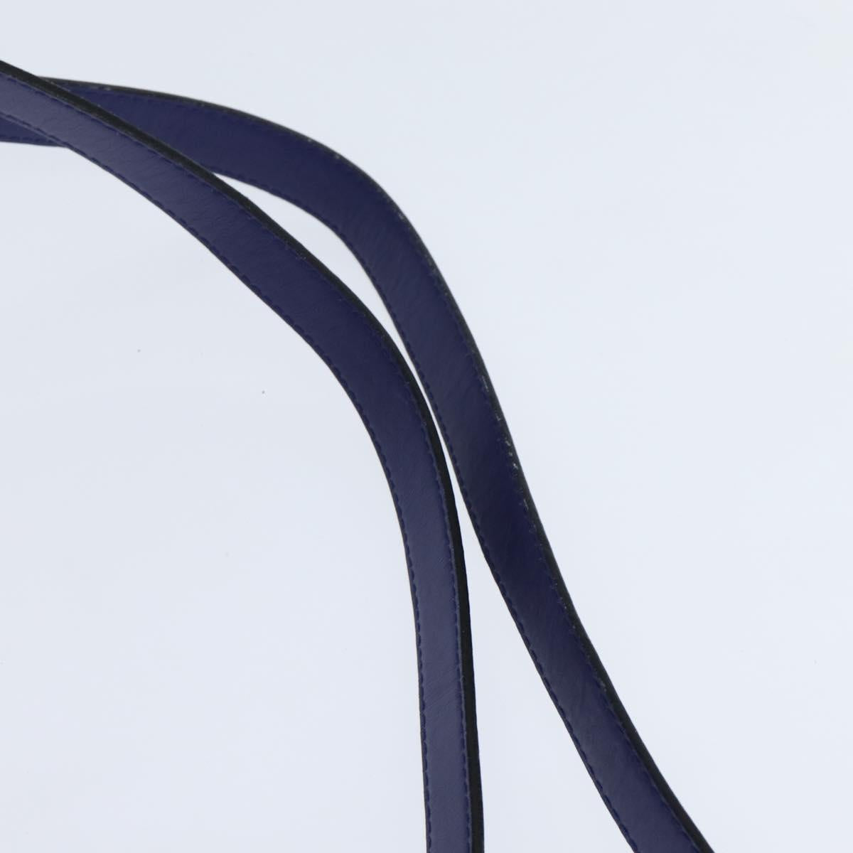 Christian Dior Backpack Leather Blue Gold Auth 150068