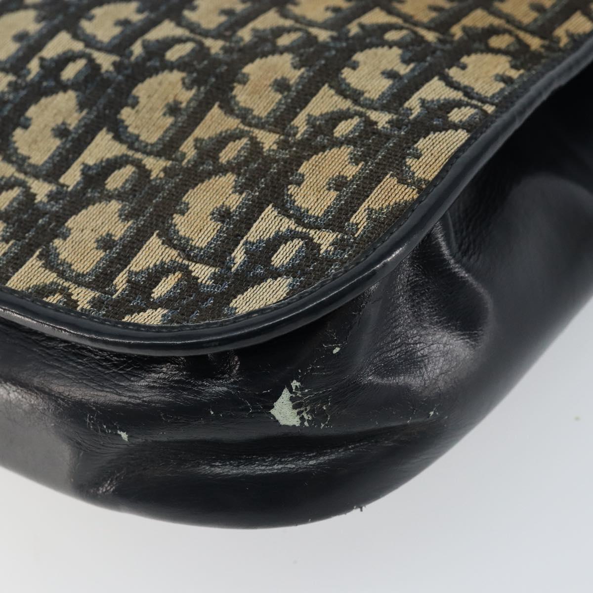 Christian Dior Trotter Canvas Shoulder Bag Navy Auth 150069