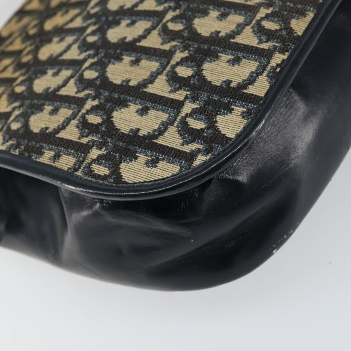 Christian Dior Trotter Canvas Shoulder Bag Navy Auth 150069