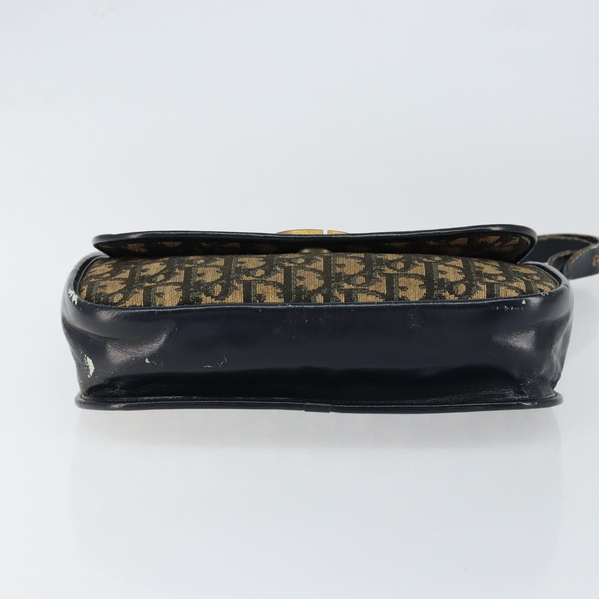 Christian Dior Trotter Canvas Shoulder Bag Navy Auth 150069