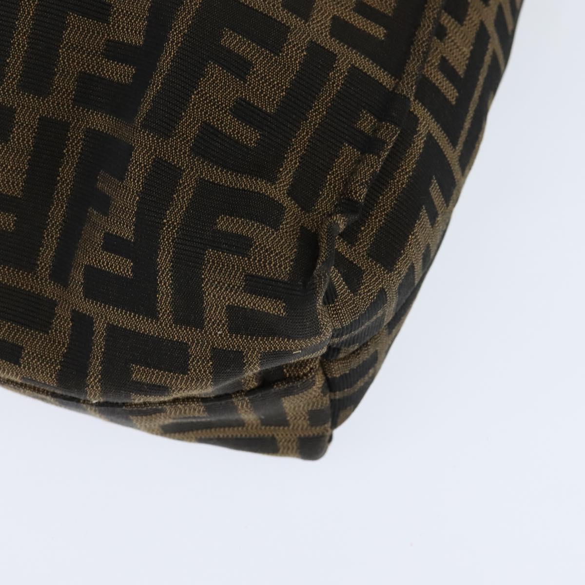 FENDI Celeria Zucca Canvas Hand Bag Black Brown Auth 150077