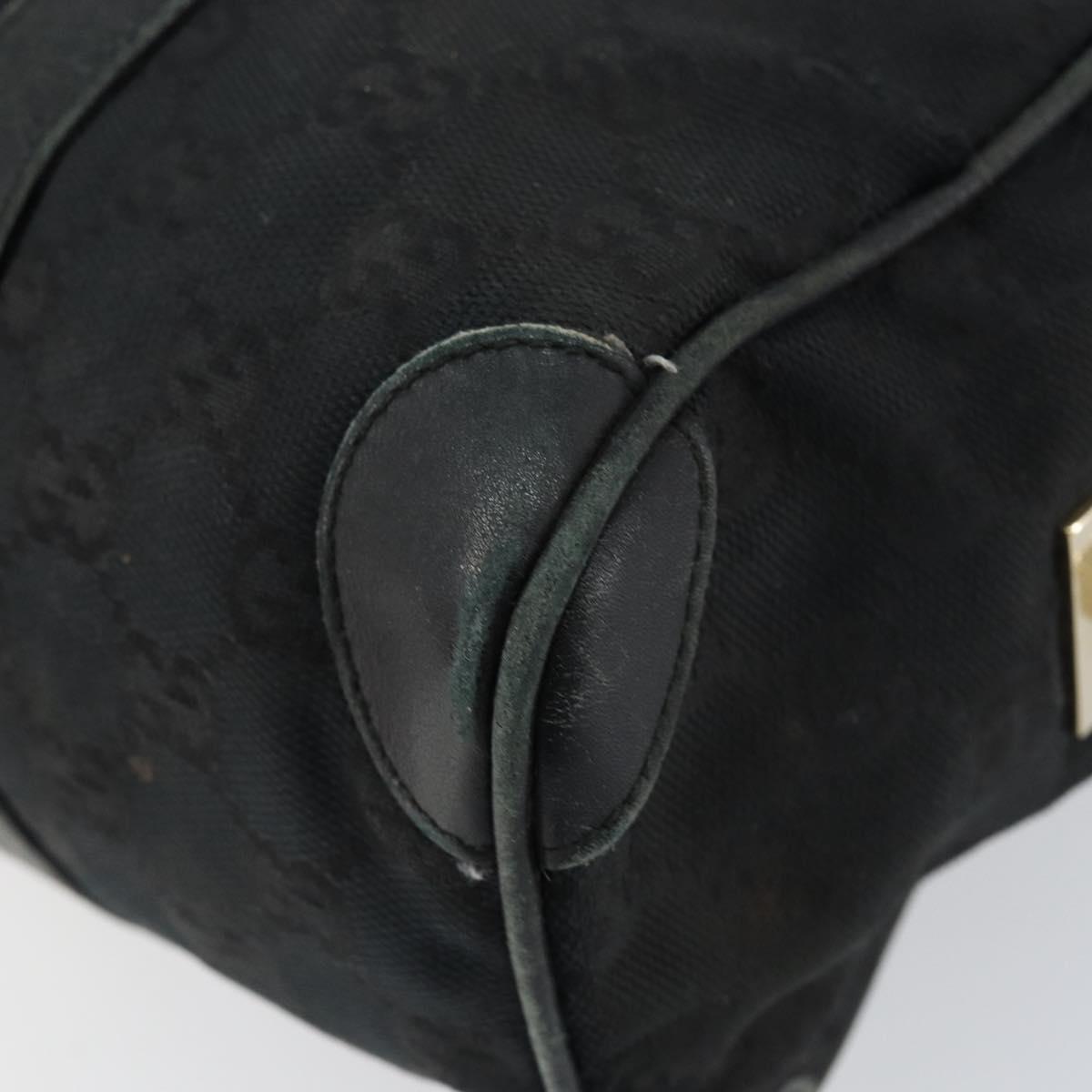 GUCCI GG Canvas Boston Bag Black Gold 000 0851 Auth 150082
