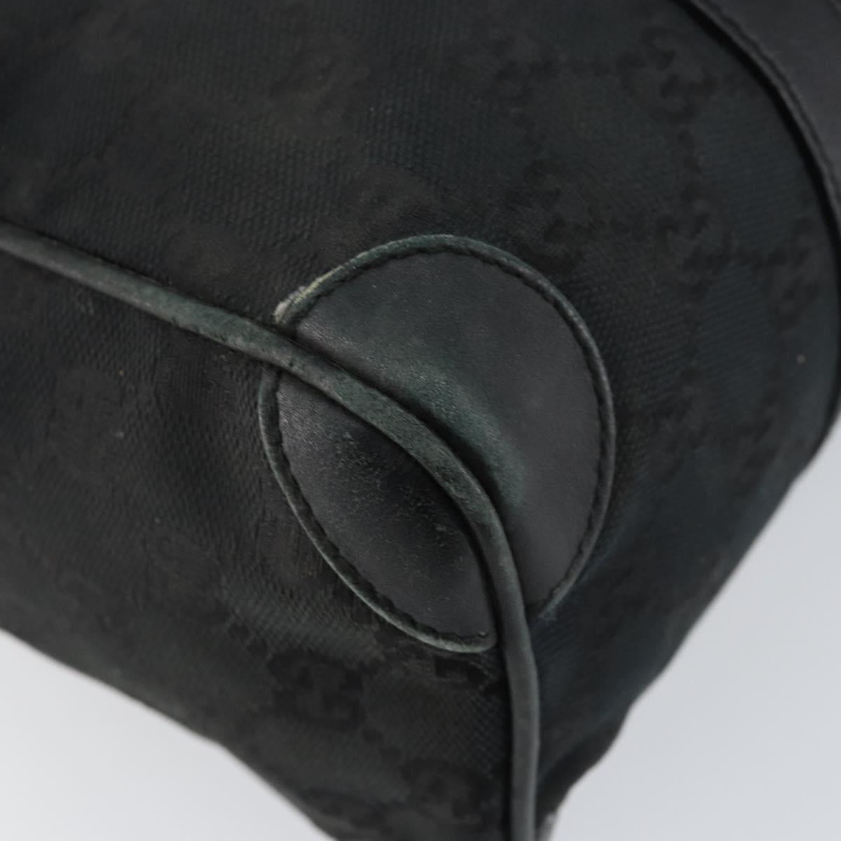 GUCCI GG Canvas Boston Bag Black Gold 000 0851 Auth 150082