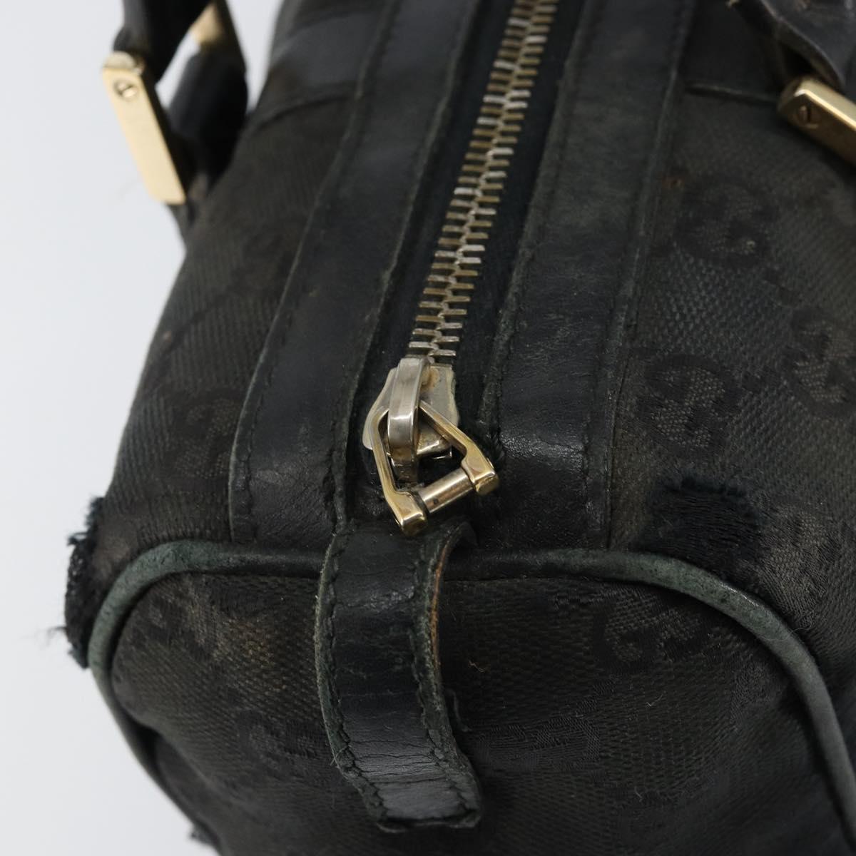 GUCCI GG Canvas Boston Bag Black Gold 000 0851 Auth 150082