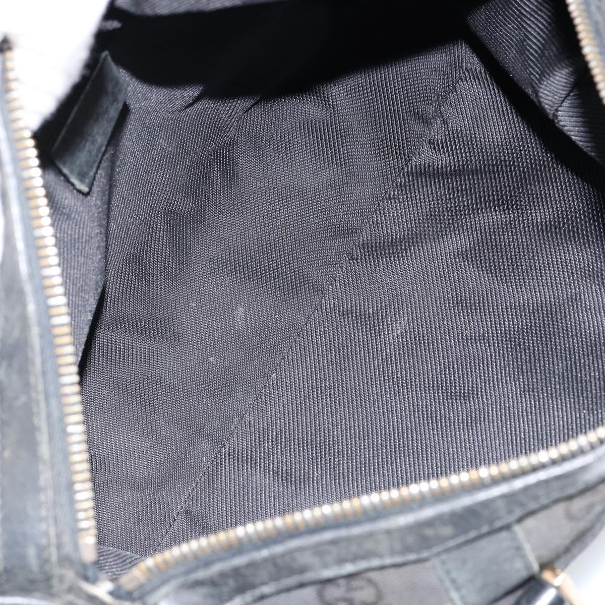 GUCCI GG Canvas Boston Bag Black Gold 000 0851 Auth 150082