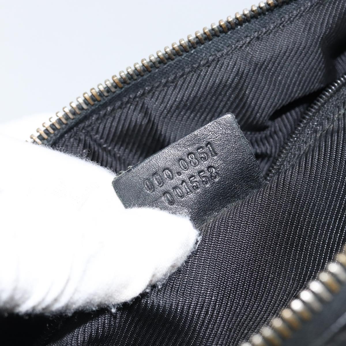 GUCCI GG Canvas Boston Bag Black Gold 000 0851 Auth 150082