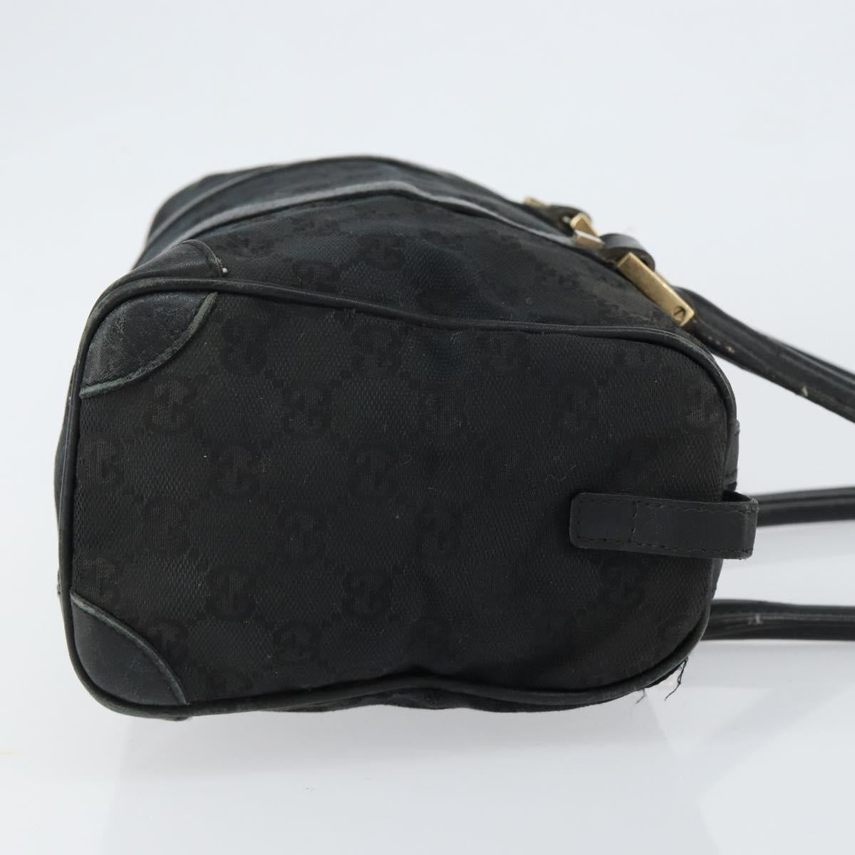 GUCCI GG Canvas Boston Bag Black Gold 000 0851 Auth 150082