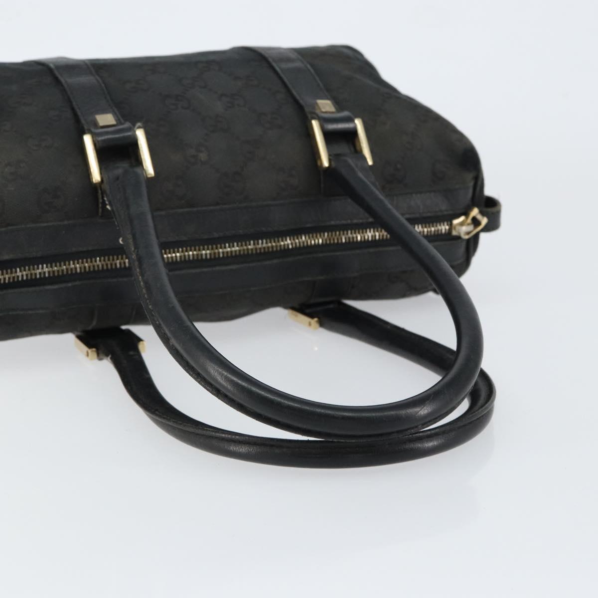 GUCCI GG Canvas Boston Bag Black Gold 000 0851 Auth 150082