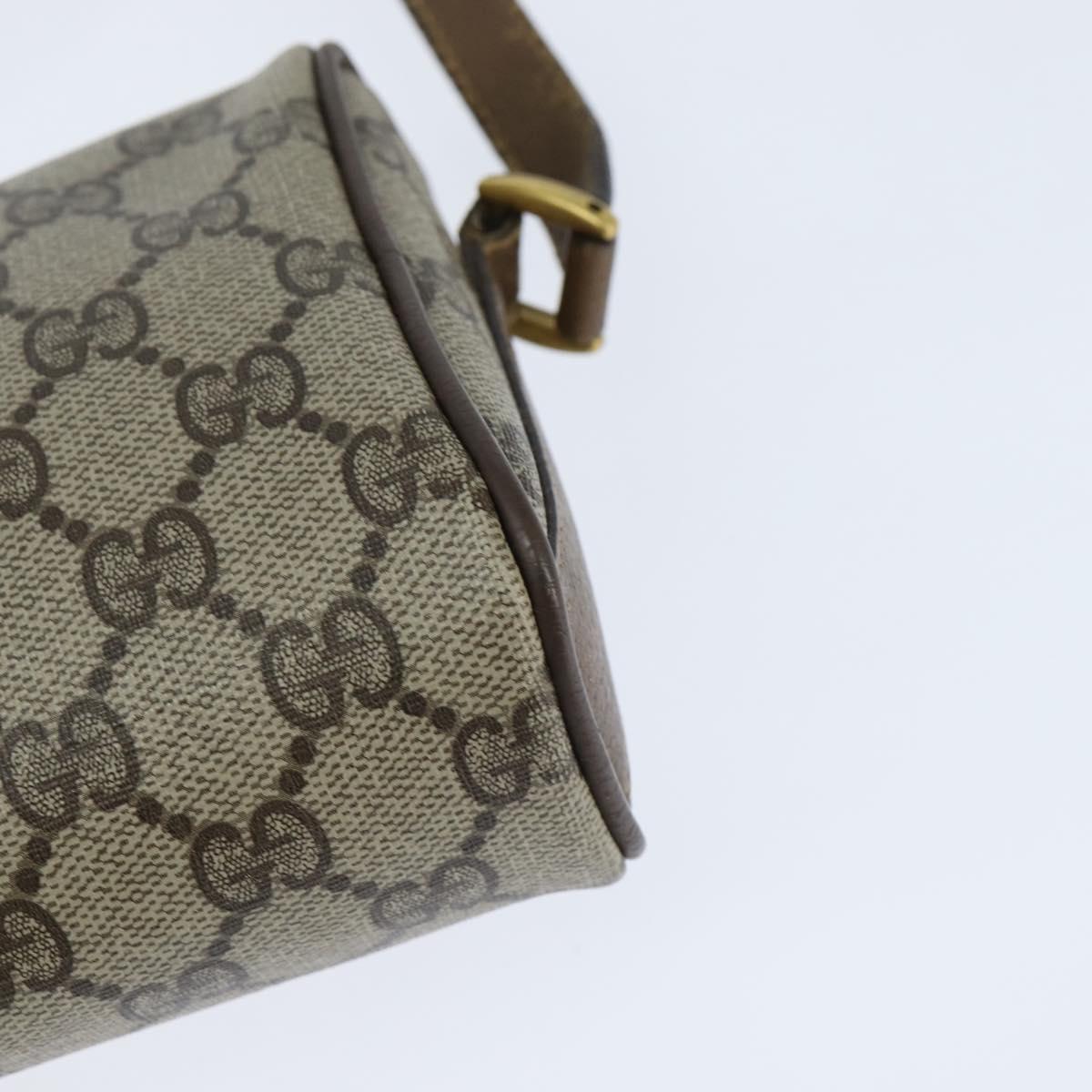 GUCCI GG Supreme Web Sherry Line Bag PVC Beige Gold 89 02 018 Auth 150084