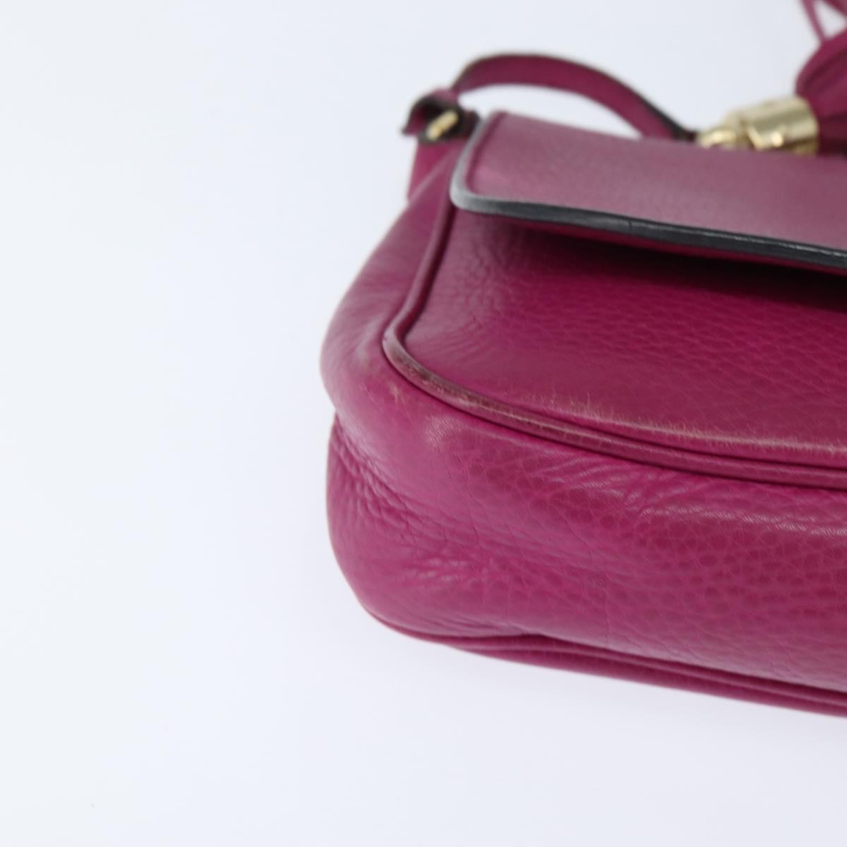 GUCCI Chain Soho Shoulder Bag Leather Pink Gold 336752 Auth 150086