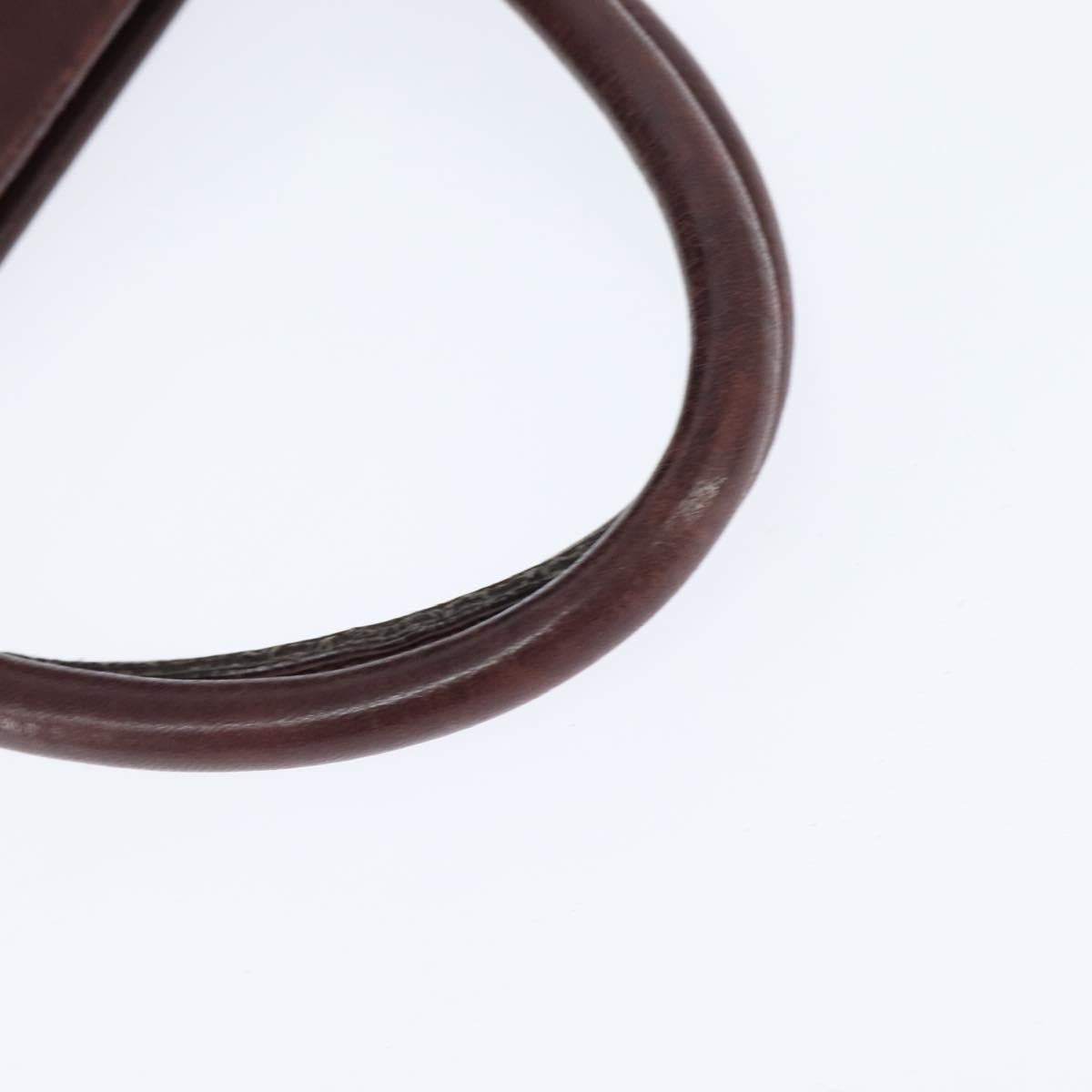 PRADA Gathered Hand Bag Leather 2way Bordeaux Gold Auth 150088