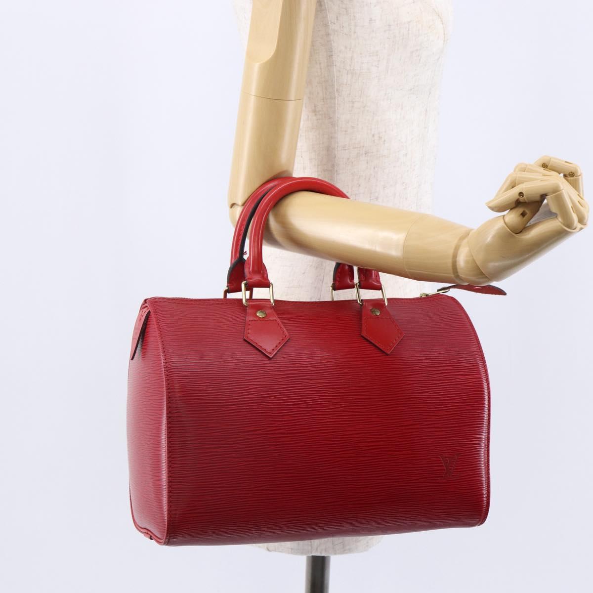 LOUIS VUITTON Epi Speedy 25 Hand Bag Castilian Red M43017 LV Auth 150100