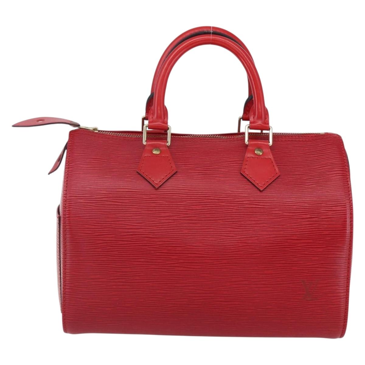 LOUIS VUITTON Epi Speedy 25 Hand Bag Castilian Red M43017 LV Auth 150100