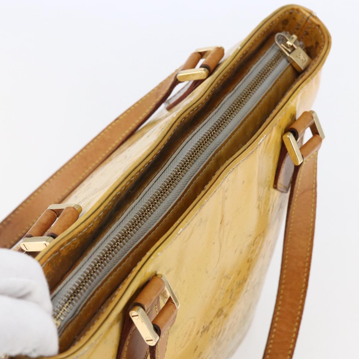 LOUIS VUITTON Monogram Vernis Houston Hand Bag Gris M91053 LV Auth 150109