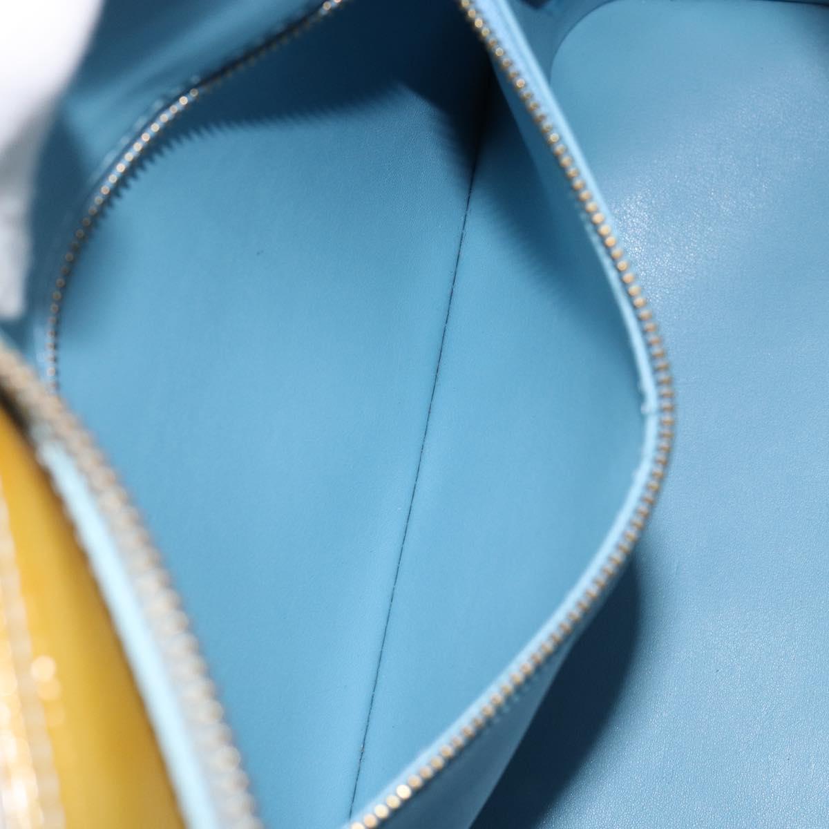 LOUIS VUITTON Monogram Vernis Houston Hand Bag Baby Blue M91005 LV Auth 150110