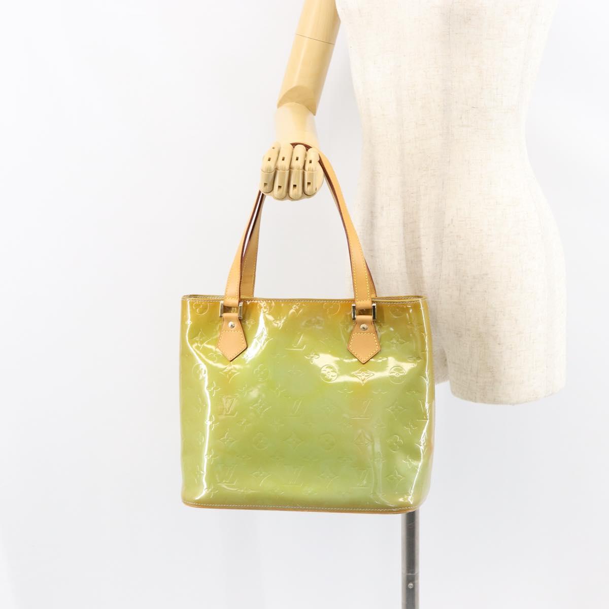 LOUIS VUITTON Monogram Vernis Houston Hand Bag Baby Blue M91005 LV Auth 150110