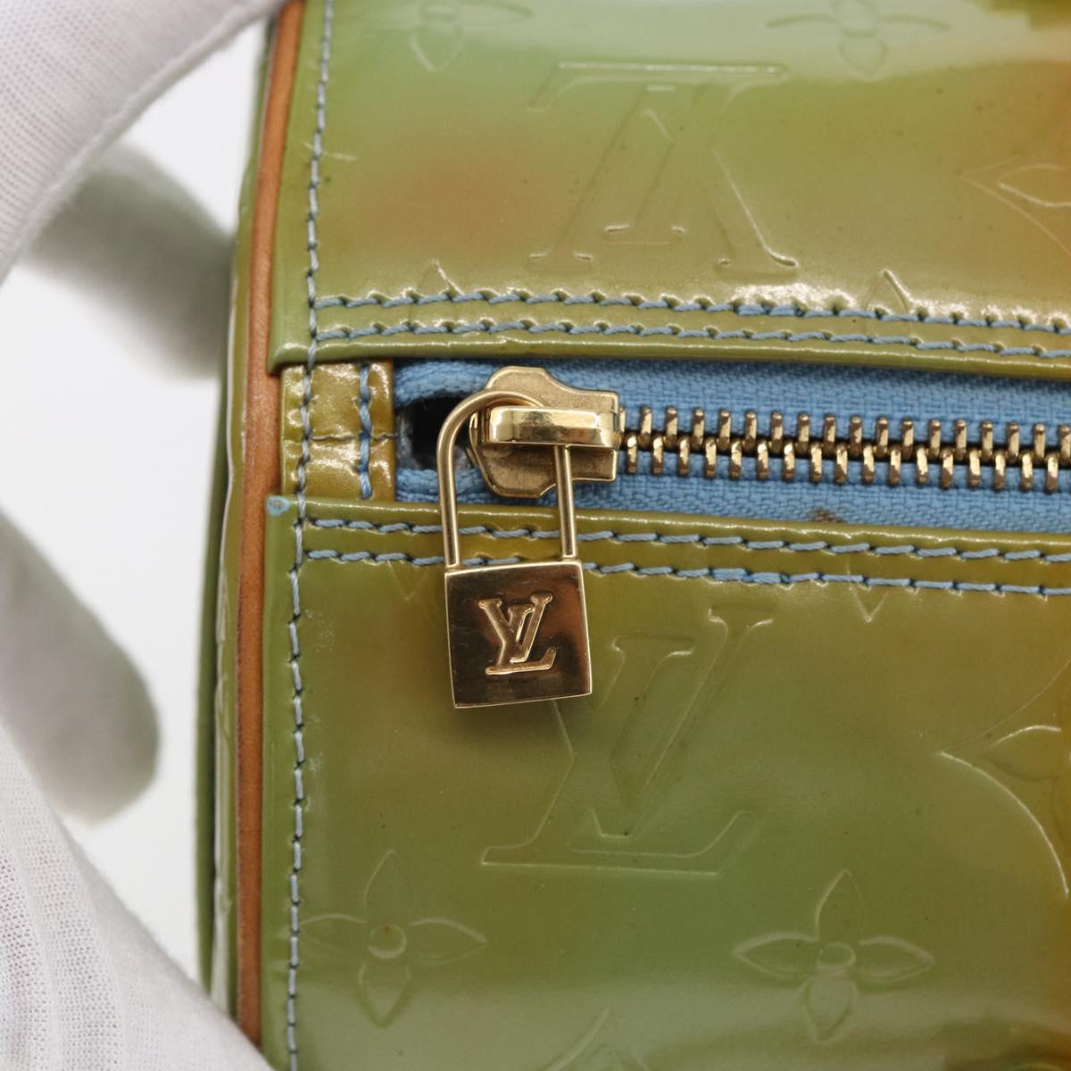 LOUIS VUITTON Monogram Vernis Bedford Hand Bag Baby Blue M91007 LV Auth 150111