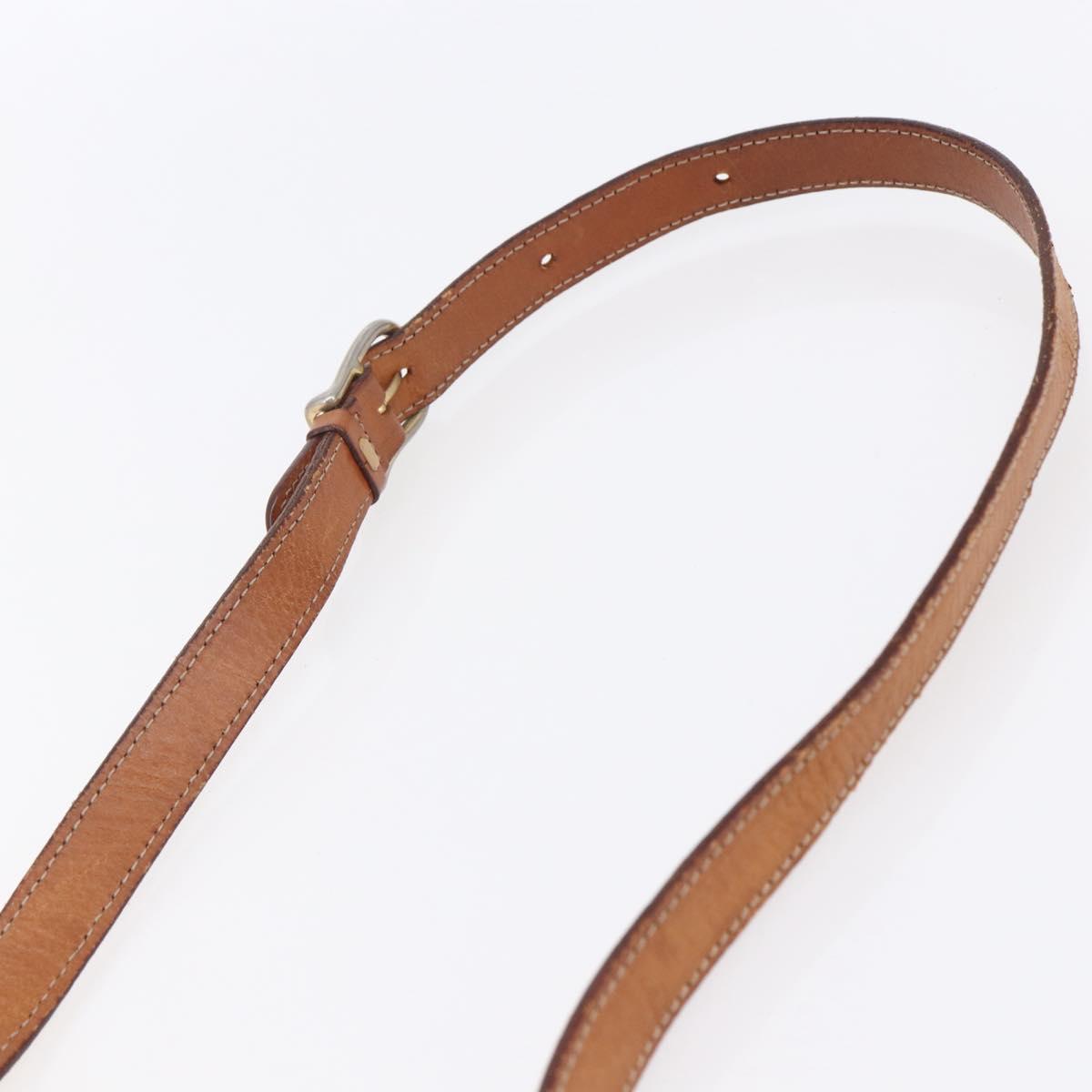 CELINE Macadam Canvas Shoulder Bag PVC Leather Brown Gold Auth 150117