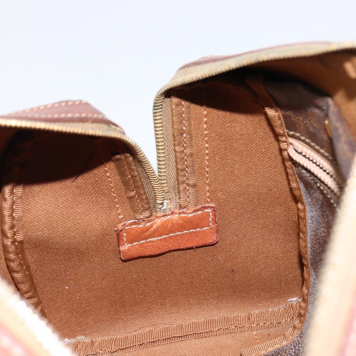 CELINE Macadam Canvas Hand Bag PVC Leather Brown Gold Auth 150118