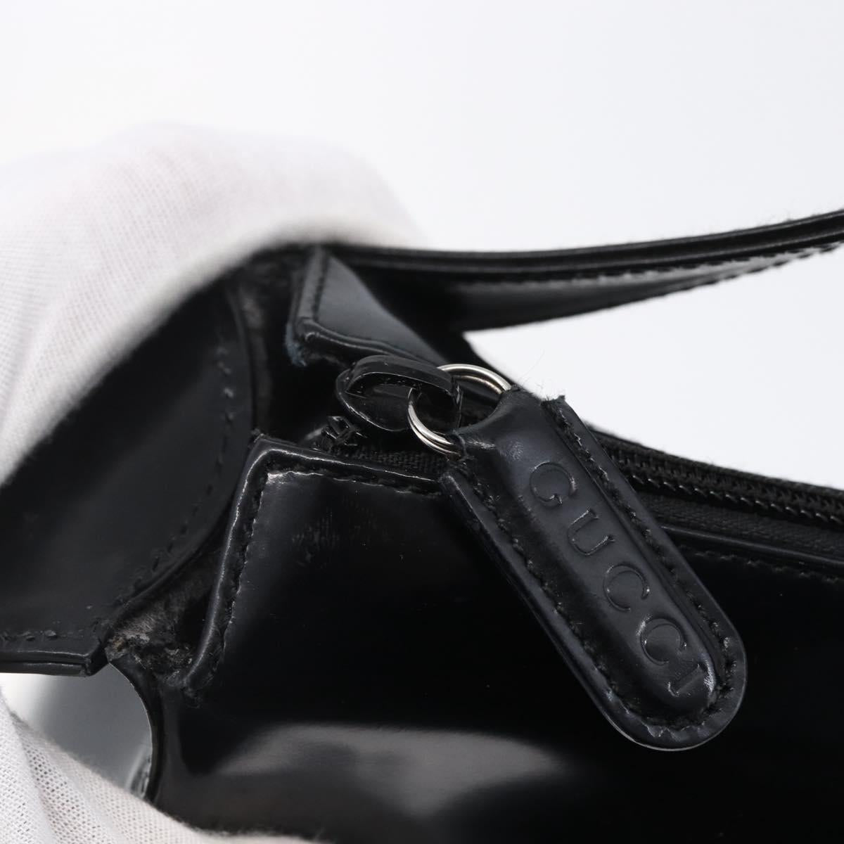 GUCCI Soho Shoulder Bag Enamel Black 001 1364 1703 Auth 150120