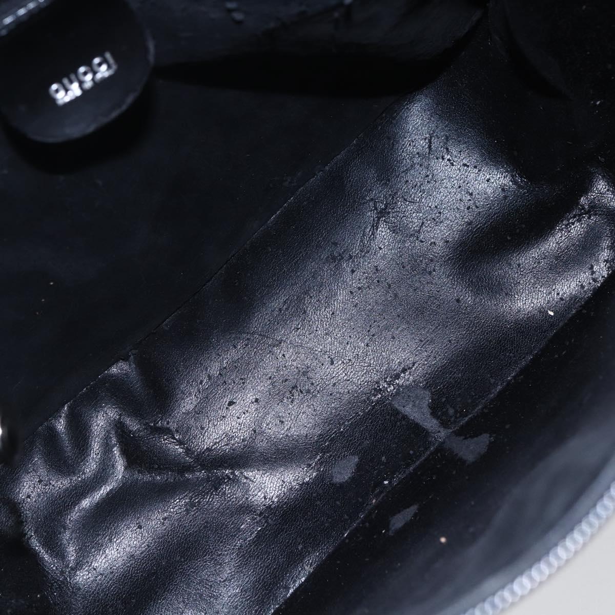 GUCCI Soho Shoulder Bag Enamel Black 001 1364 1703 Auth 150120