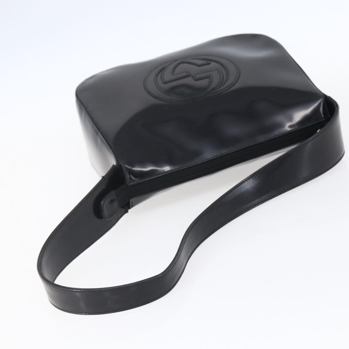 GUCCI Soho Shoulder Bag Enamel Black 001 1364 1703 Auth 150120