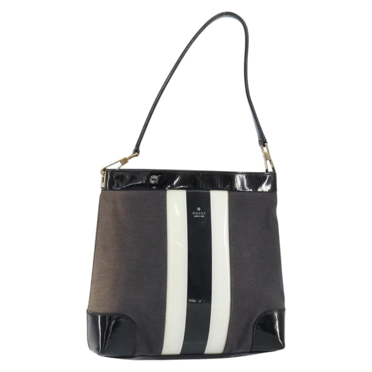 GUCCI Shoulder Bag Canvas Black Gold 001 4231 Auth 150121