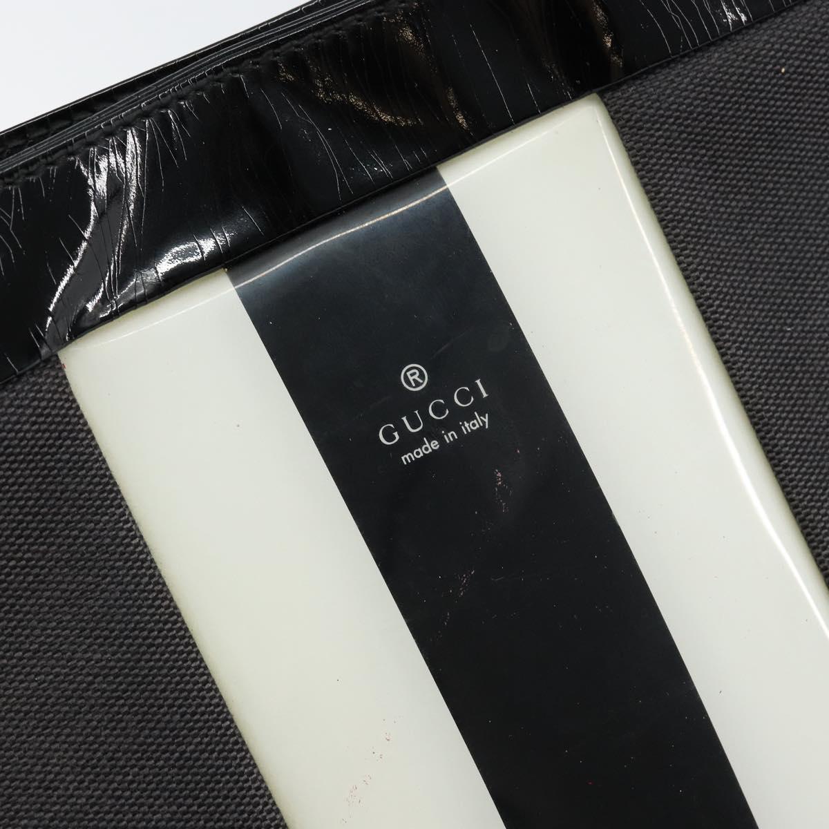 GUCCI Shoulder Bag Canvas Black Gold 001 4231 Auth 150121