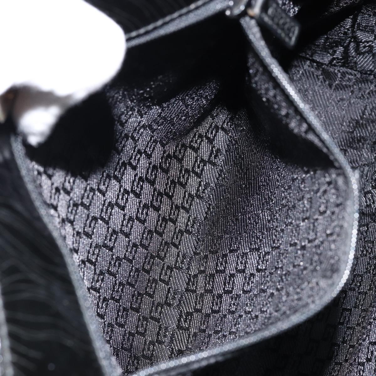 GUCCI Shoulder Bag Canvas Black Gold 001 4231 Auth 150121