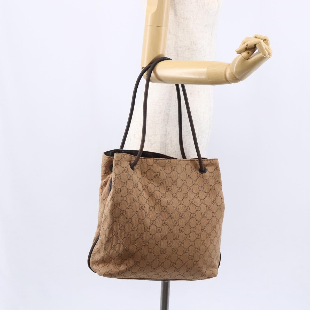 GUCCI GG Canvas Shoulder Bag Beige 101341 Auth 150124