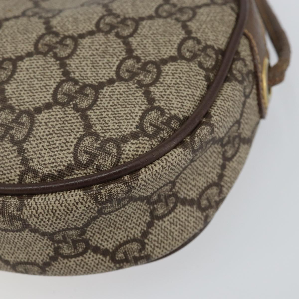 GUCCI GG Supreme Web Sherry Line Bag PVC Beige Gold 007 58 6112 4023 Auth 150125