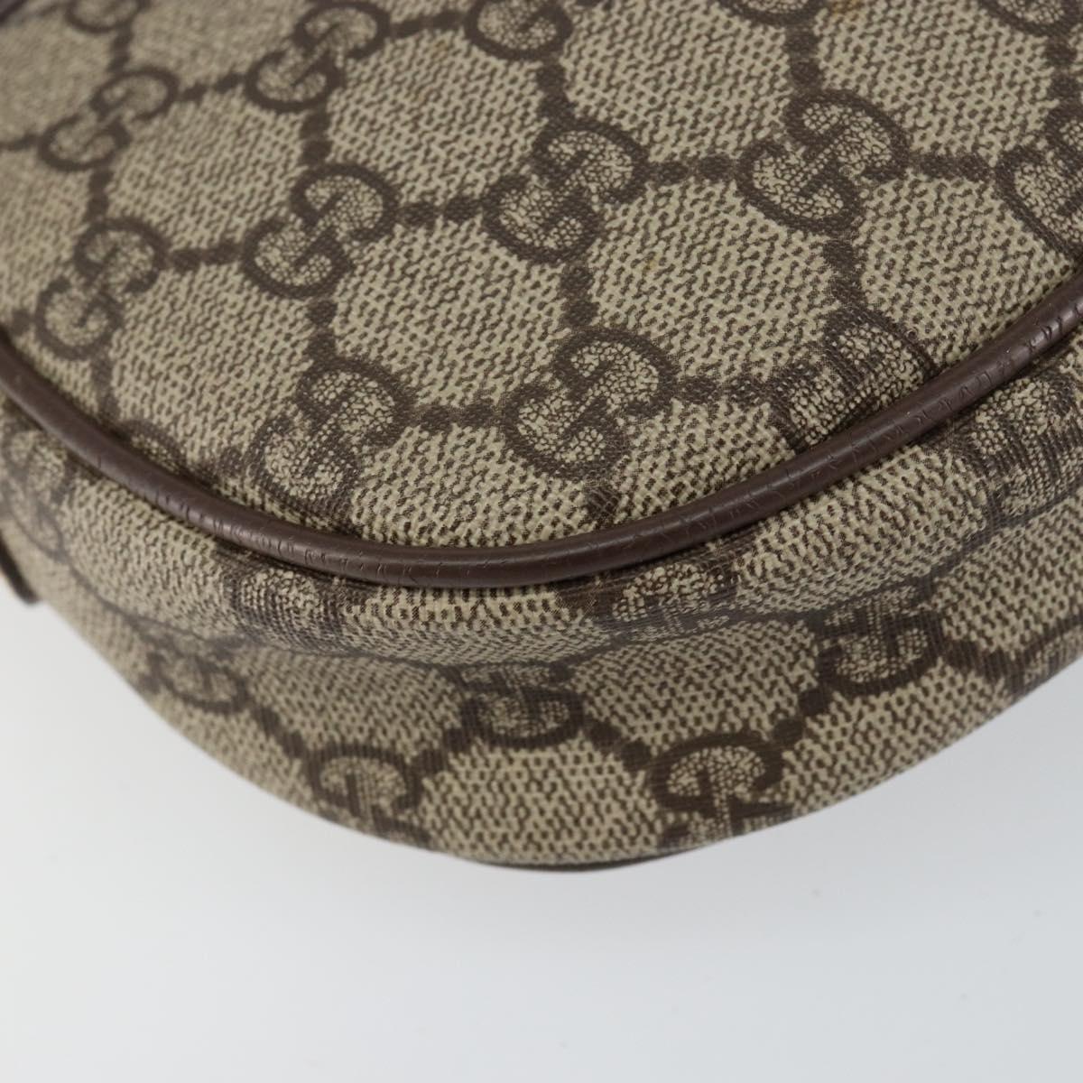 GUCCI GG Supreme Web Sherry Line Bag PVC Beige Gold 007 58 6112 4023 Auth 150125