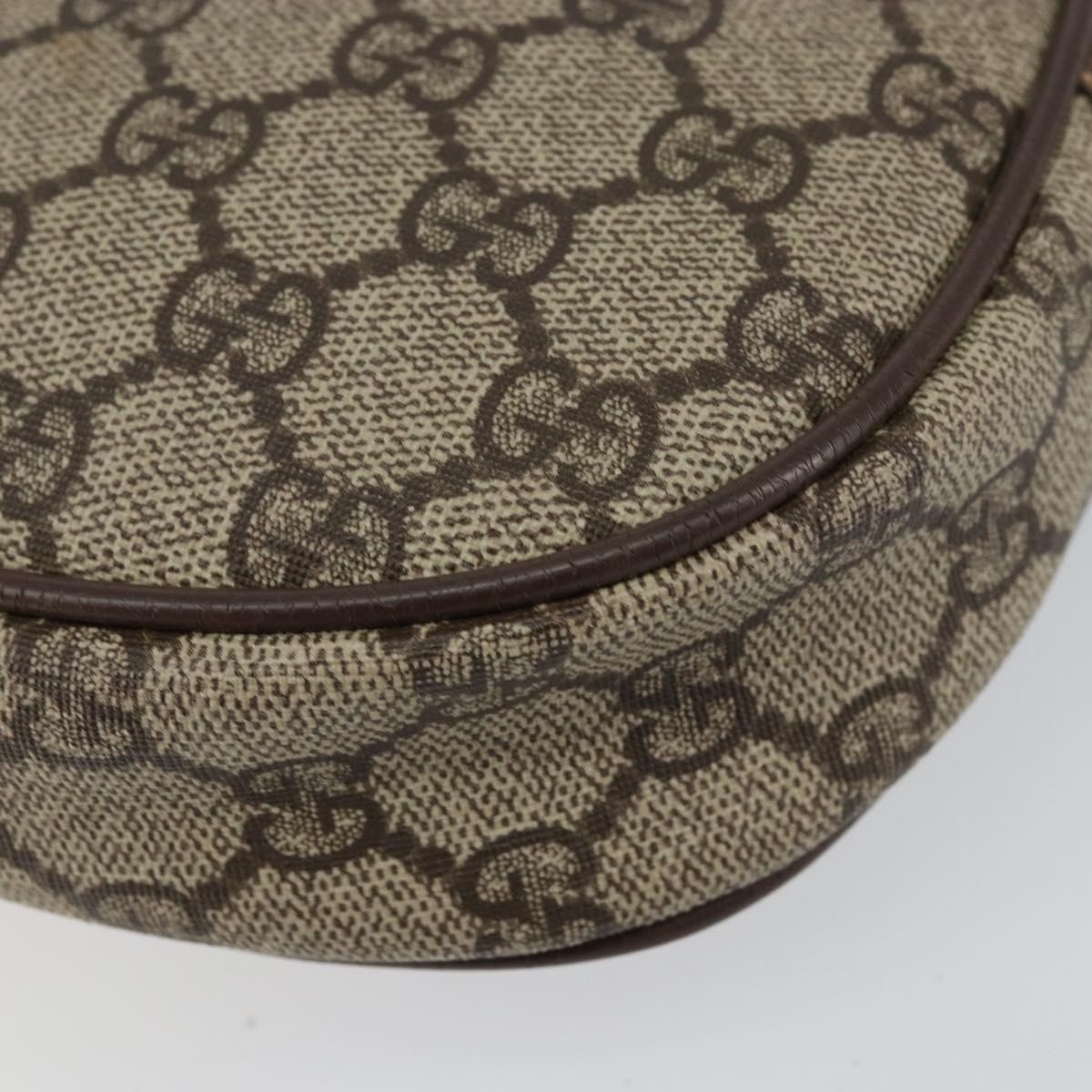 GUCCI GG Supreme Web Sherry Line Bag PVC Beige Gold 007 58 6112 4023 Auth 150125