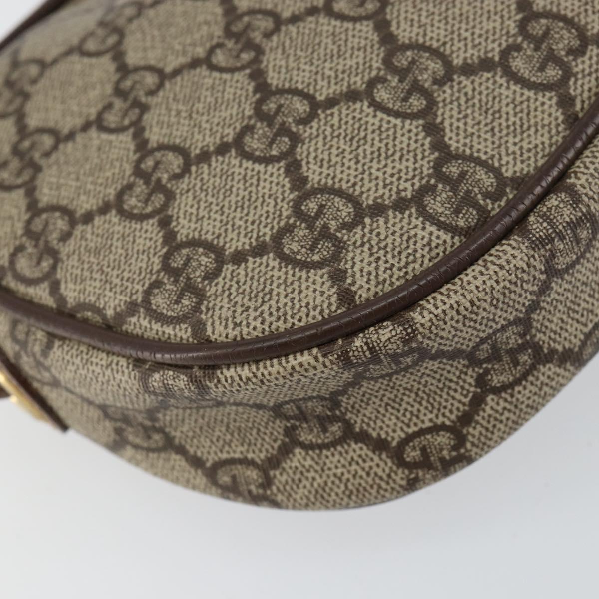 GUCCI GG Supreme Web Sherry Line Bag PVC Beige Gold 007 58 6112 4023 Auth 150125