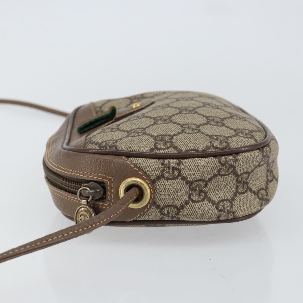 GUCCI GG Supreme Web Sherry Line Bag PVC Beige Gold 007 58 6112 4023 Auth 150125