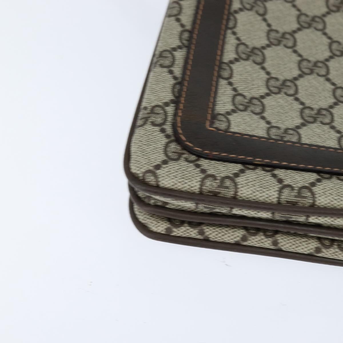 GUCCI GG Supreme Web Sherry Line Shoulder Bag PVC Beige 378 001 4085 Auth 150126