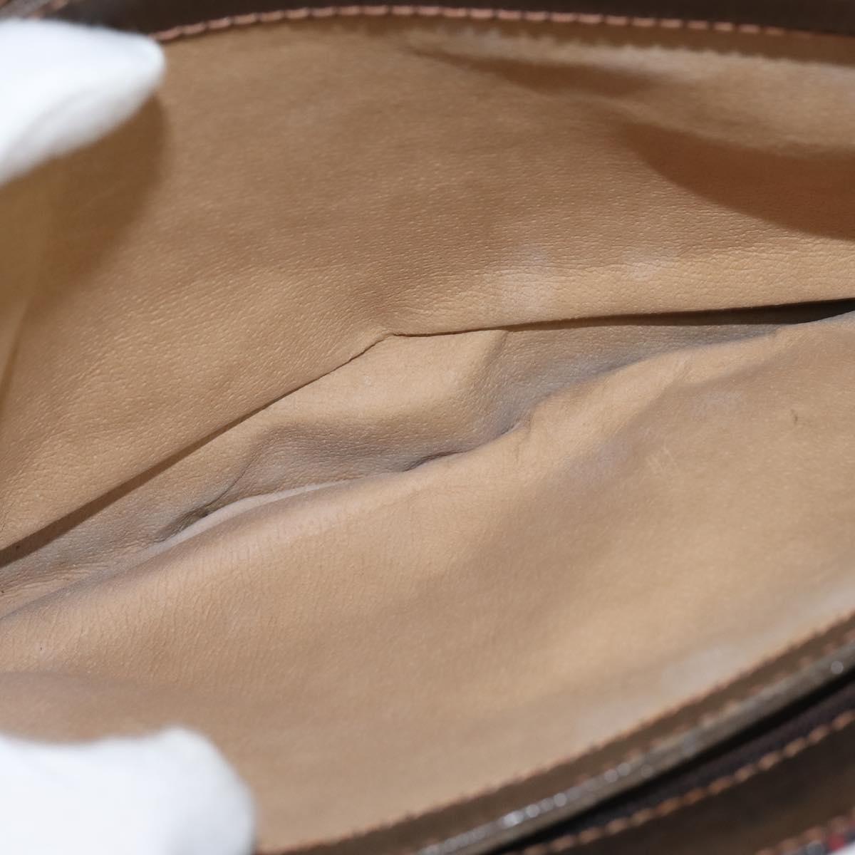 GUCCI GG Supreme Web Sherry Line Shoulder Bag PVC Beige 378 001 4085 Auth 150126