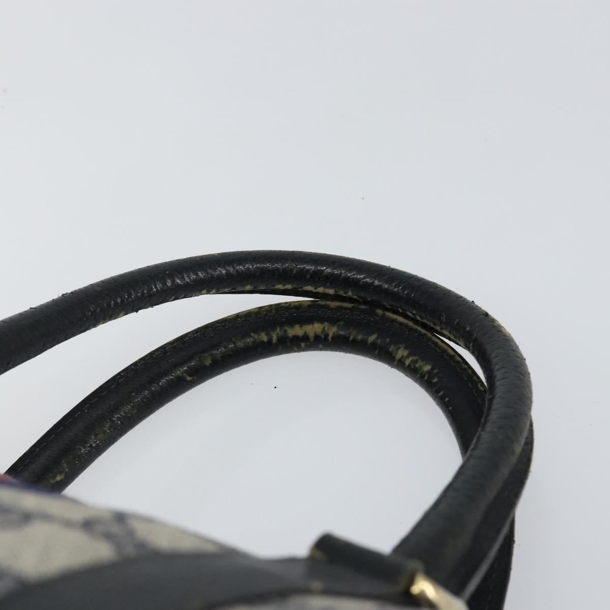 GUCCI GG Supreme Sherry Line Boston Bag PVC Navy Gold Red Auth 150128