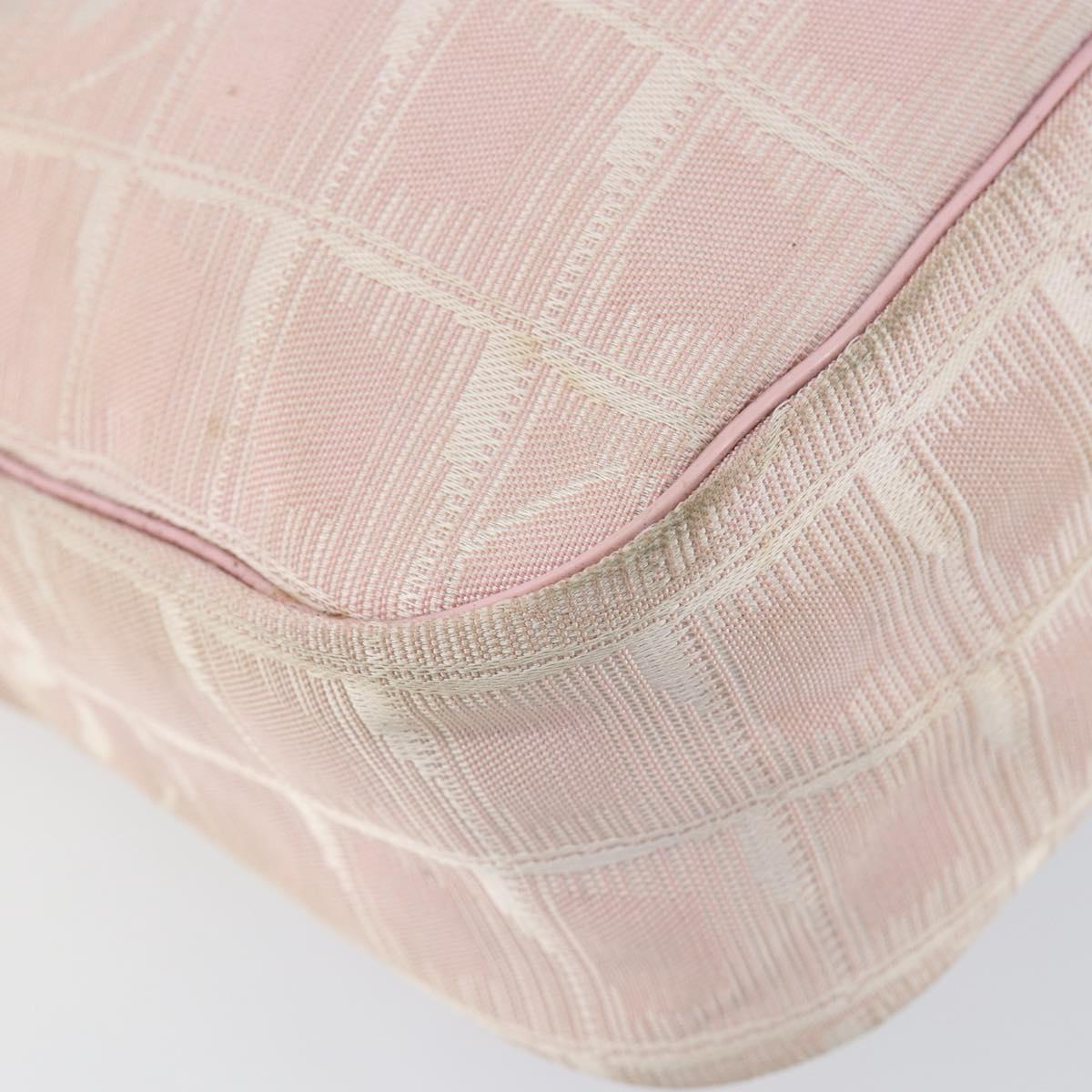 CHANEL New Travel line Shoulder Bag Nylon Pink Gold CC Auth 150130