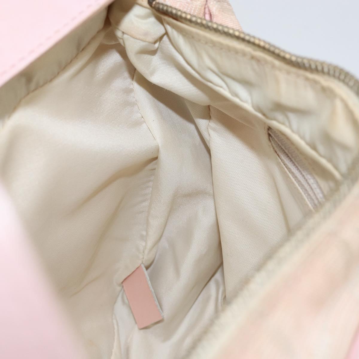 CHANEL New Travel line Shoulder Bag Nylon Pink Gold CC Auth 150130