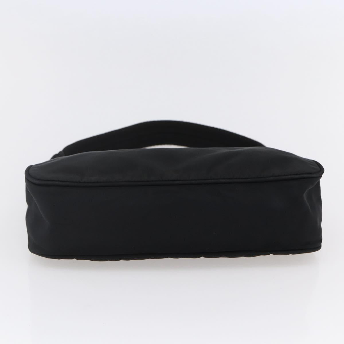 PRADA Hand Bag Nylon Black Silver Auth 150135