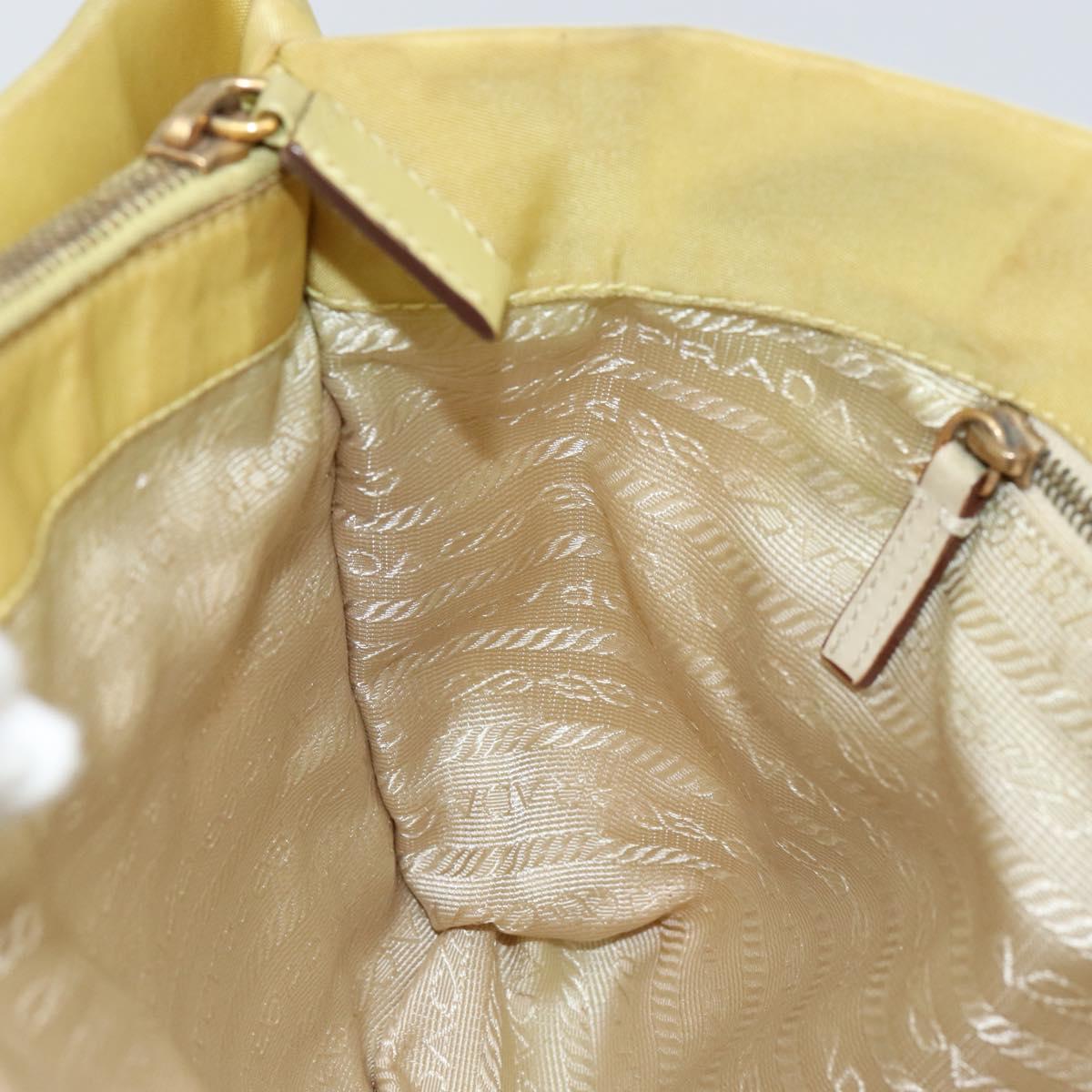 PRADA Tote Bag Nylon Yellow Gold Auth 150138