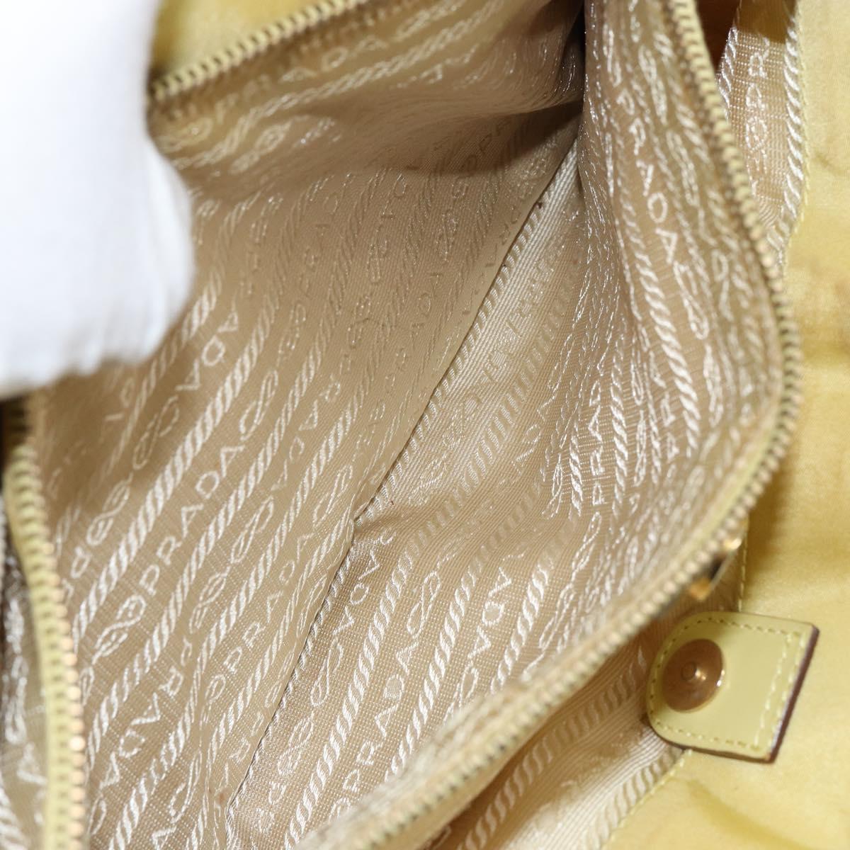 PRADA Tote Bag Nylon Yellow Gold Auth 150138