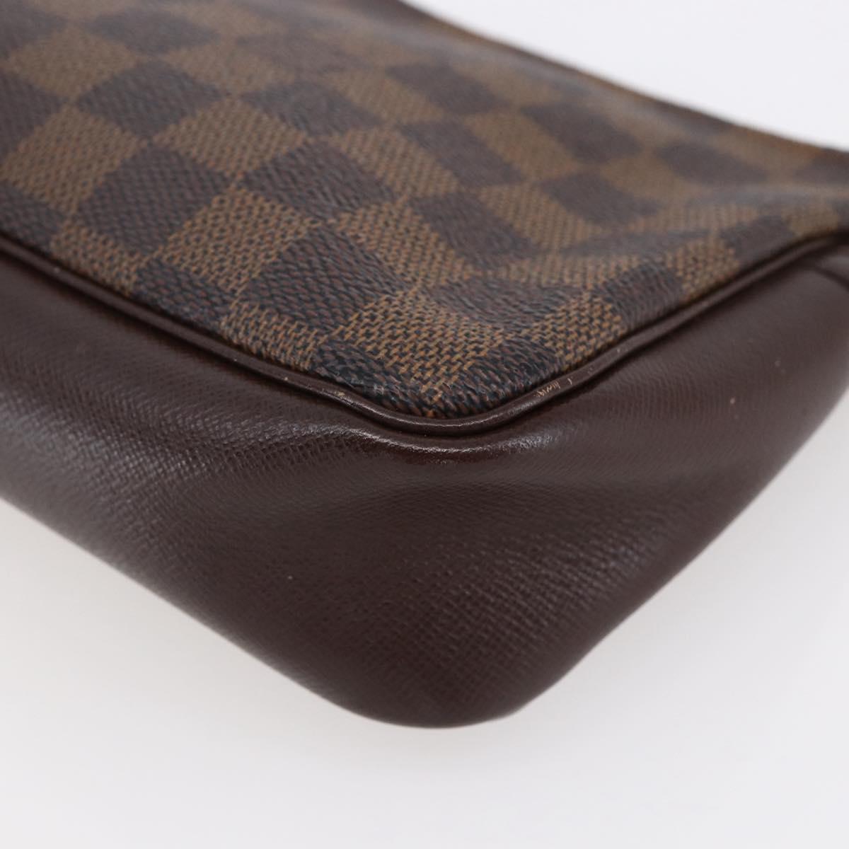 LOUIS VUITTON Damier Ebene Trousse Makeup Pouch N51982 LV Auth 150145