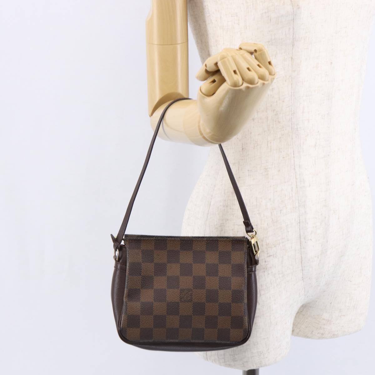 LOUIS VUITTON Damier Ebene Trousse Makeup Pouch N51982 LV Auth 150145