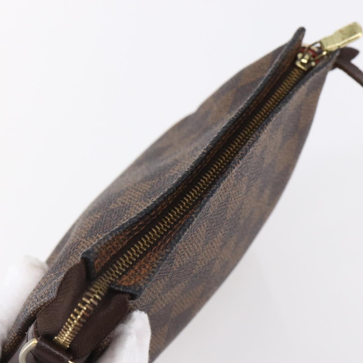 LOUIS VUITTON Damier Ebene Trousse Makeup Pouch N51982 LV Auth 150145