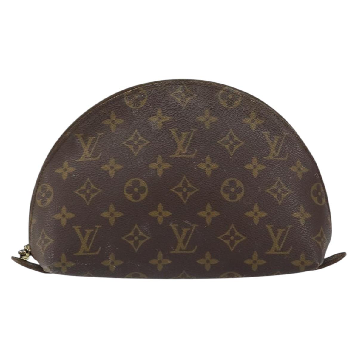 LOUIS VUITTON Monogram Trousse Demi Ronde Cosmetic Pouch M47520 LV Auth 150155